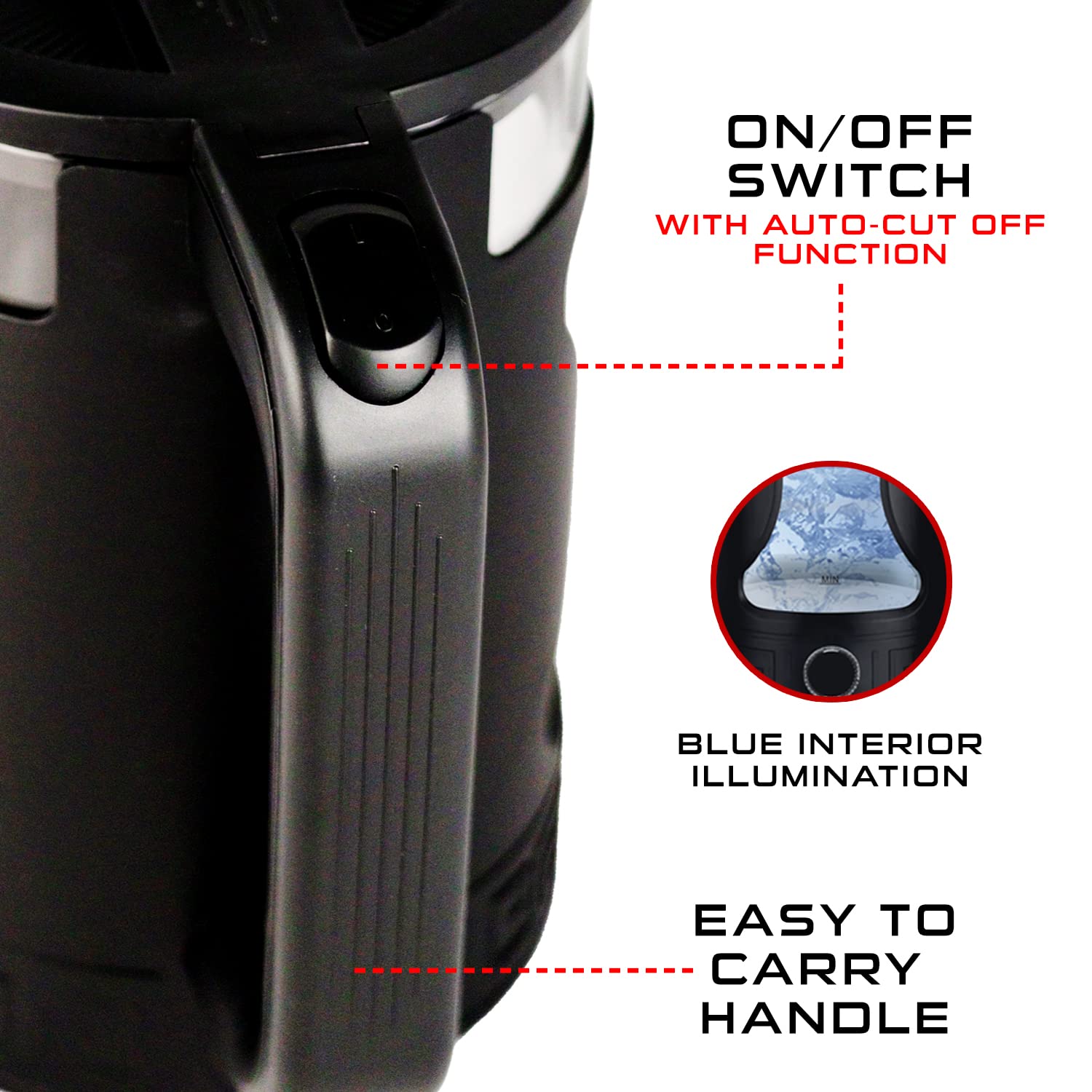 iBELL Gekb17M Black Glass Electric Kettle Glass Kettle 1500 Watts, 1.7 Litres With Led Light